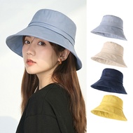 Summer Wide Brim Adjustable Bucket Hat Cotton UV Protection Fisherman Cap Uni Solid Colors Casual Spring Bob Panama Hat