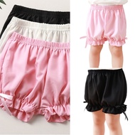 DO Girls Shorts Panties Ruffle Bloomers Safety Pants for Kids Elastic Safety Shorts
