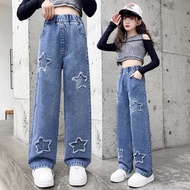 High Quality Garterized Maong Pants For Kids Girl 12 Years Old w/ Embroided Design Fashion Denim Pan