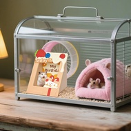 Small Wooden Hamster Hideout Cozy Picture Frame House for Hedgehog Guinea Pigs Ferret Pet Habitats