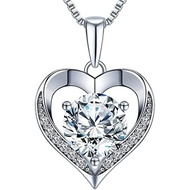 Heart Pendant Necklace Gifts for Wife, Engraved 'I LOVE YOU' Gift for Wife, 1-3 Carat Moissanite Nec