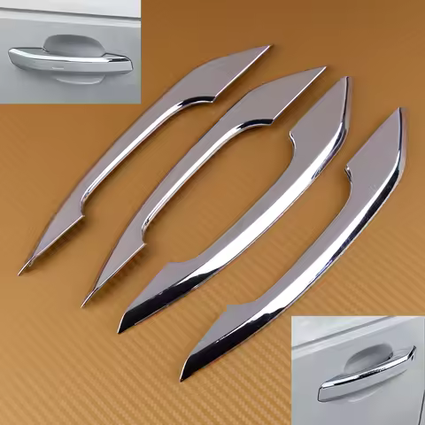 CITALL 4Pcs Chrome Door Handle Trim Cover Strip Fit for Audi A4(B9) A5(F5) Q5(FY) 2018 2019