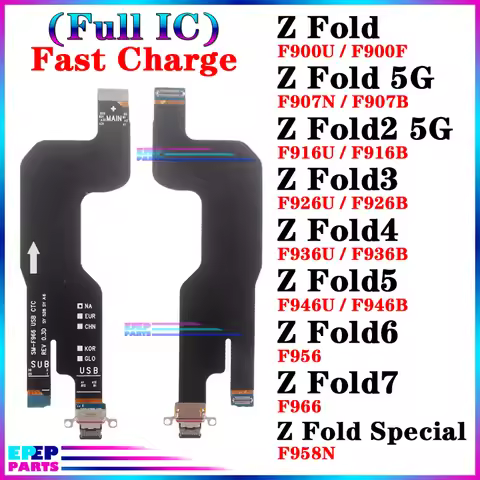 Usb Dock Charger Port for Samsung Galaxy Z Fold 2 3 4 5 6 7 Fe 5G F 900 907 916 F926 F936 F946 F956 