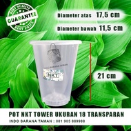 POT NKT TOWER 18 TRANSPARANT Pot Tinggi Pot Bening Pot Bunga Plastik