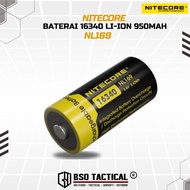 Nitecore Battery 16340 3.6V CR123 Li-Ion 950mah Rechargeable Battery