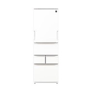 両開き408L冷蔵庫《基本設置料金セット》  シルキーマットホワイト SJ-XW41P-W ［幅60cm /408L /5ドア /左右開きタイプ］ 【お届け日時指定不可】
