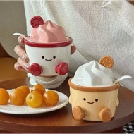 Spice Container Multipurpose Spice Container Ceramic Material Ice Cream Motif Cute Attractive Unique