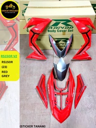 (STICKER TANAM/AIRBRUSH) RAPIDO COVER SET HONDA RS150 RS150R V2 (23) RED/GREY