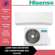 Hisense 1.5HP Standard Non-Inverter Air Cond R32 AN12CBG - Hisense Warranty Malaysia