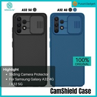 case samsung galaxy a32 4g 5g cover casing nillikin slide camera matte - biru a32 4g