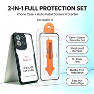 For Redmi 17 5G 4G 2026 2in1 Shockproof Phone Case + New Upgrade Easy Install Auto-Dust Removal Scre