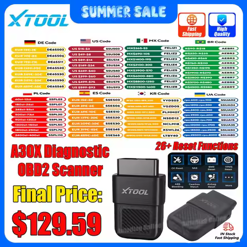 XTOOL A30X Automatic Scanner Car Diagnostic Tool Auto Bluetooth Scanner 26+ Reset Function OBD2 Code