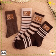 NEXTSG Mid-Tube Stripe Furry Winter Socks