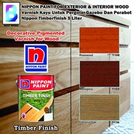 Nippon Paint Timber Finish For Exterior And Interior Wood 5L Rosewood T108 / Mahogany T102 / Coconut