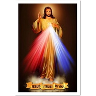 Jesus Christ Divine Mercy Painting Canvas Wall Art Living Room Posters Bedroom Painting (Unframed,24