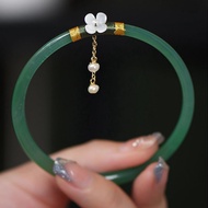 สร้อยข้อมือหยก Gelang Tangan โมราธรรมชาติเครื่องประดับความโปร่งใสสูงสมบูรณ์แบบและไร้ที่ติประณีตของผู