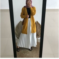 Long Cardigan Blazer Oversize Rajut Wanita Model Terbaru Korea Hijab Jumbo Lengan Panjang Kekinian