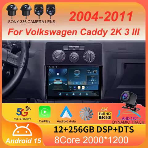 Android 15 For Volkswagen Caddy 2K 3 III 2004 - 2010 Car Radio Multimedia Video Player Navigation st