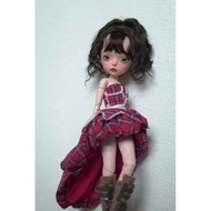Bralette And Plaid Skirt Set For Dolls Blythe
