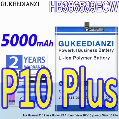 GUKEEDIANZI Battery HB386589ECW 5000mAh For Huawei View 10 Lite P10 Plus For Honor Play 20S 8X Play