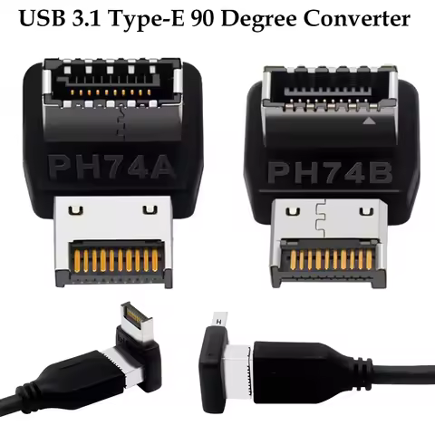 USB Header Adapter Computer Motherboard Type-C USB3.1 Type-E 90 Degree Converter Computer Accessorie