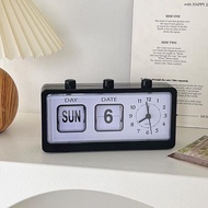 Jam Meja Kalender 3 in 1 Jam Waker Kamar Tidur Flip Alarm Clock Minimalis