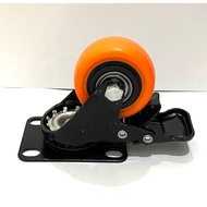 2-inch orange pu wheel 2-inch nylon trolley medium duty swivel brake nylon wheel nylon wheel nylon w