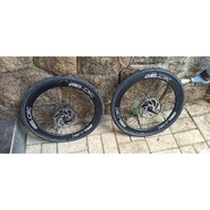 Wheelset 451ban 20 1 1/8 racing kenda 28h black aero decal joseph kuosac 9 speed disc 160 jangkrik