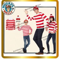 where's wally扮演衣服3件套 Wally cosplay costume #卡通人物扮演 故事書角色 世界圖書日服裝 故事書角色扮演 公益金便服日衣服 兒童萬聖節衣服 world book