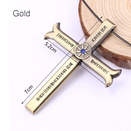 Kalung Salib Anime One Piece Dracule Mihawk Grand Cross Kalung Salib Cowok Pria