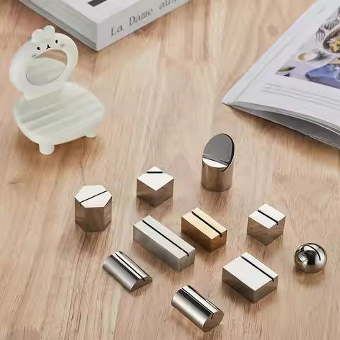 Insert Menu Folder Stainless Steel Card Holder Solid Creative Menu Memo Holder Funny Number Sign Hol