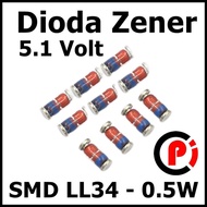 SMD LL34 Diode Zener 0.5 Watt 0.5W 5V1 5.1 Volt