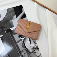 【現貨】YSL 藕粉色4卡短夾 卡包