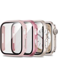 3入組2合1時尚休閒防震鋼化玻璃保護殼套適用於apple Watch 38/40/41/42/44/45/49mm （與apple Watch系列ultra/se/9/8/7/6/5/4/3/2/1兼容）,智慧手錶配件