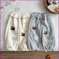 YT2 Girls' Autumn Cartoon Embroidered Cat Sweatpants Children's Ankle-length Sports Pants YT2