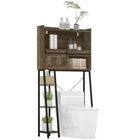 Over The Toilet Storage Cabinet Freestanding Over Toilet Bathroom Organizer with Sliding Door 3 Stor
