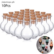 JIAJUMUYU 10x Small Glass Bottles Miniature Potion Bottle Cork Glass Vials Wedding