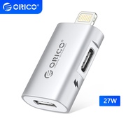ORICO USB Type C to IOS Data Transfer Audio Adapter 5V 27W Fast Charging OTG Adaptor for Phone 11/12