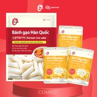 Combo bánh gạo Hàn Quốc 1kg và 3 sốt tokbokki 120g Ofood