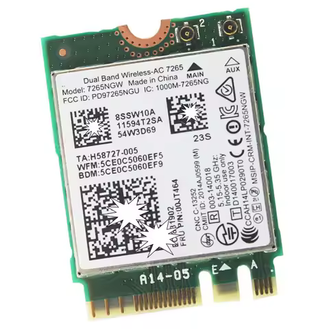 Dual Band Wireless-AC 7265 7256NGW 802.11AC 867Mbps Wi-Fi + Bluetooth 4.0 NGFF M.2 WLAN WIFI Card In