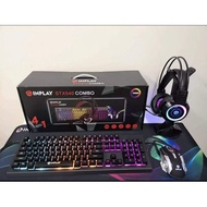Inplay STX540 Combo 4in1 Keyboard + Mouse + Headset + Extended Mouse pad (black/pink/white)
