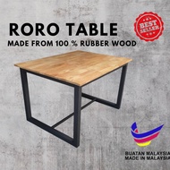 Dinning table, meja makan RORO TABLE made from 100% rubber wood 18mm with metal leg, dinning table, table top glossy