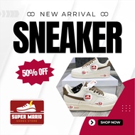 Shoes_A.F.1 White with Brown Streaks, Shoes _A.F.1 Brown Streaks Basic Style Easy to Coordinate Hot 