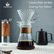 Coffee Filter Set With Hand - Tough Glass Funnel V60 400ml Coffee Kit Coffee v60 Dripper Set Coffee 