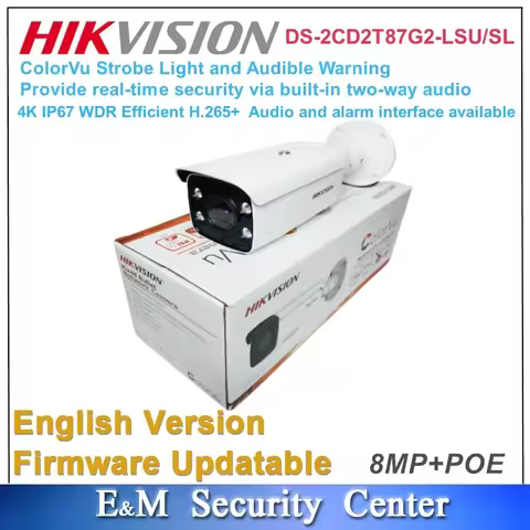 Original Hikvision DS-2CD2T87G2H-LISU/SL DS-2CD2T87G2-LSU/SL 8MP ColorVu Audible Warning Fixed Bulle