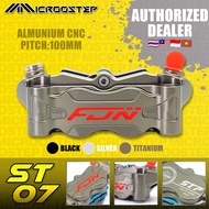 FJN ST7 Radial Caliper 100mm - Forged 1-Piece, 32mm Piston, Semi-Ceramic Pads, For Motorcycle/E-Bike