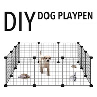 Sg Stock - DIY Combination Pets Cage Dog Cat Rabbits Guinea Pig Playpen Iron Fence Puppy Kitten House Space Supplies