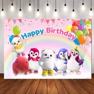 Badanamu Pink Backdrop For Girls Birthday Background Photography Party Banner Decor Rainbow Cute Owl