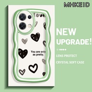 MHKEID Casing Ponsel untuk OPPO Reno 8 5G Reno 8T 5G Reno 9 Pro 5G Reno 2F Reno 2Z  A1 Pro Casing Kartun Hp Indah Gelombang Case Perbatasan Lembut Bening Tahan Guncangan Ponsel Kreatif Back Cover Transparan Softcase Silikon Kesing