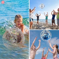 Glitter Beach Ball Inflatable-Swimming Billiard Ball | Glitter Beach Ball Toys for Summer Party Birthday Pool Party Favors, Reusable Beach Toys with Air Pump HSU